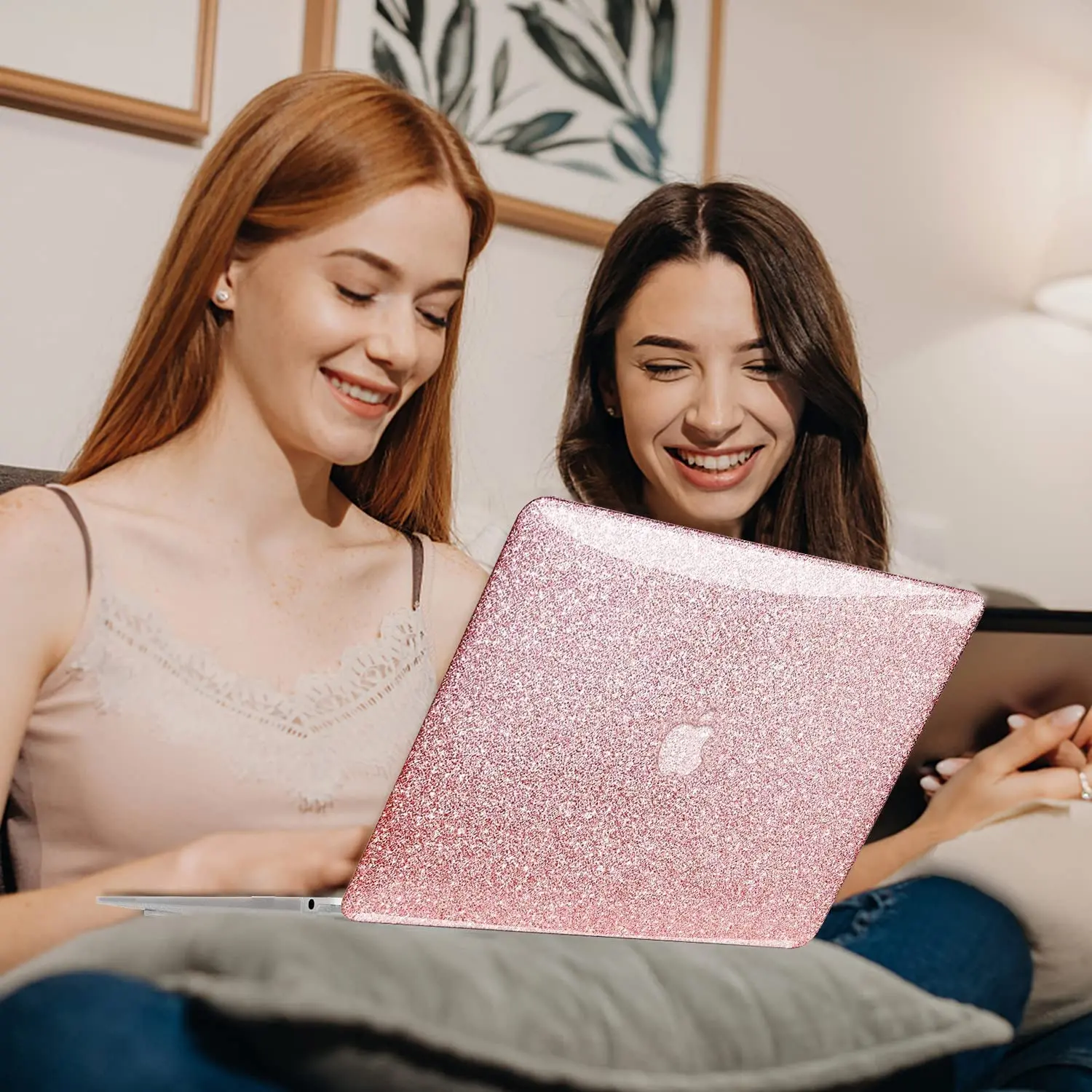 Glitter plástico brilhante capa dura + teclado