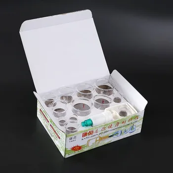 

12 Pcs Massage Vacuum Cupping Set Thicker Magnetic Aspirating Cupping Cans Cupuncture Massage Suction Cup With Tube Toiletry Kit