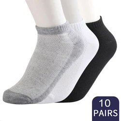 20Pcs=10Pairs Men socks mesh sports breathable thin socks spring and summer classic High Quality plain casual boat socks 2020New