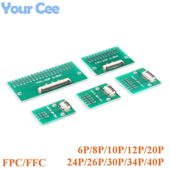 

FPC/FFC Flat Cable Adapter Plate 0.5mm 1mm 6P/8P/10P/12P/20P/24P/26P/30P/34P/40P DIP Pin Board Pitch Converter Board PCB