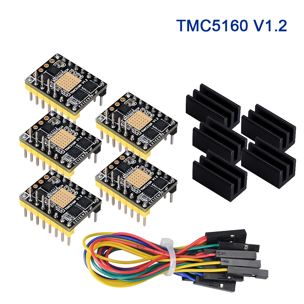 4/5/6 шт. BIGTREETECH TMC5160 V1.2 SPI Драйвер шагового двигателя StepStick радиатора 3D-принтеры доска RepRap TMC2130 драйвер СКР V1.3