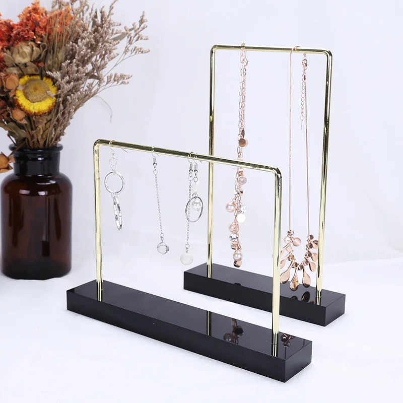 Acrylic metal jewelry stand shelf holder organizer display for necklace