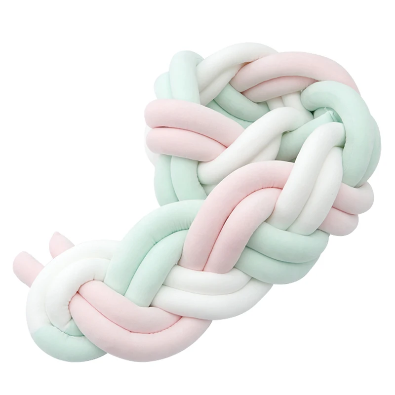 Knot Newborn Bumper Long Pillow for Baby Newborn Safety Protection Toddler Cushion Bumpers Weaving Room Decoration YYJ001