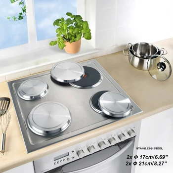 

Stainless Steel Hob Gas Electric Cooktop Stove Top Covers Set of 4PCS--Silver