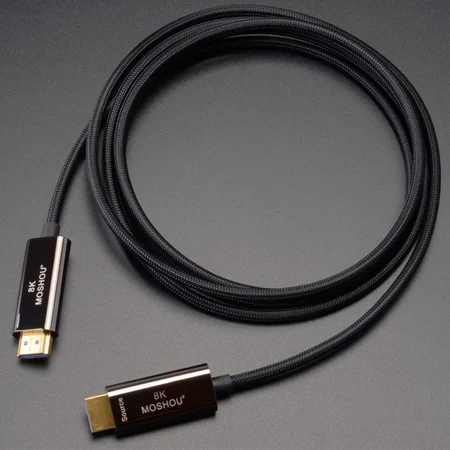 Оптический HDMI кабель 2,1 8K Dolby Vision 60Hz 4K HDR 4:4:4 ARC 48Gbs Ultra-HD(UHD) Аудио Ethernet шнур без потерь MOSHOU усилитель - Цвет: Черный