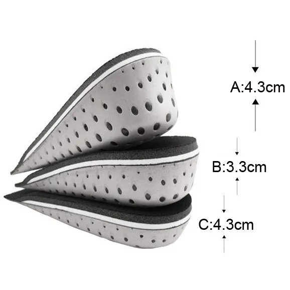 

Unisex Insole Heel Lift Insert Shoe Pad Height Increase Cushion 2.3/3.3/4.3cm for Calcaneal Pain Health Feet Care Support