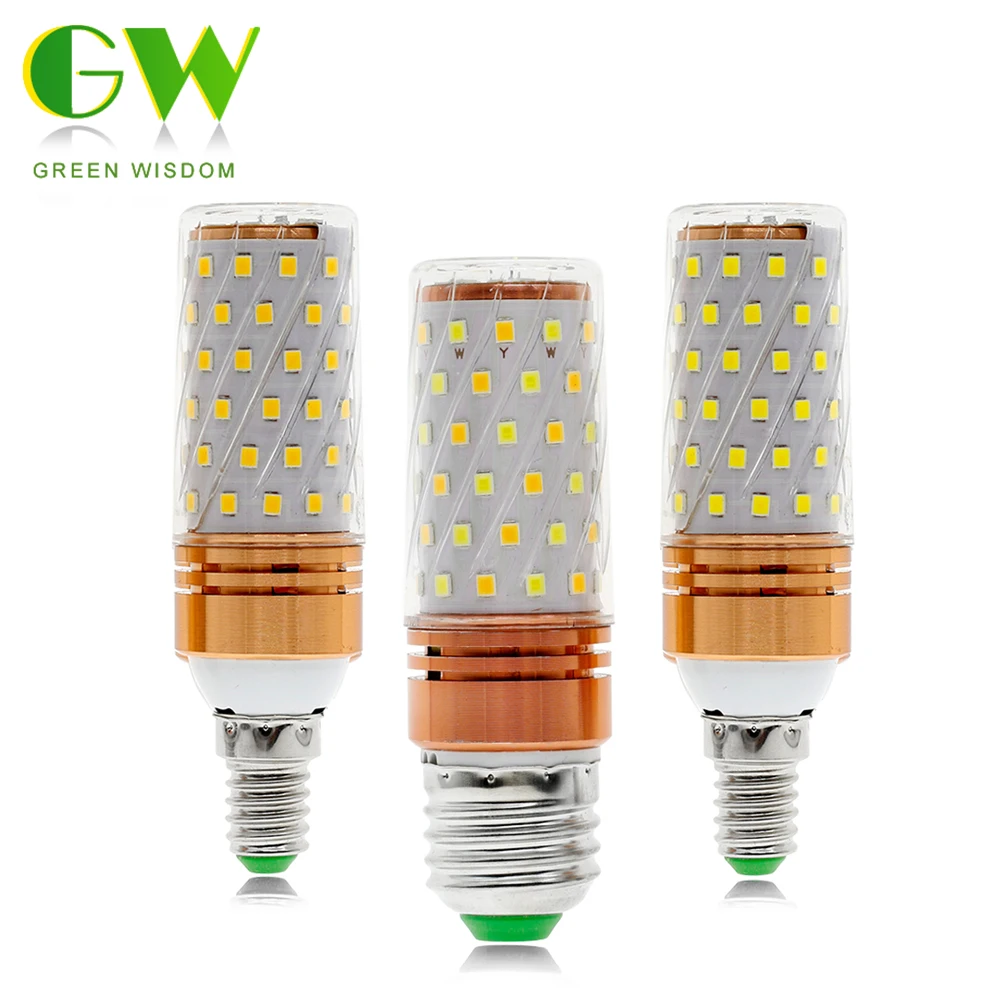 Светодиодный лампы высокой Яркость E27 E14 SMD 2835 светодиодный Кукуруза лампы холодный белый/теплый белый/двойная белая 220V Энергосберегающее освещение лампы