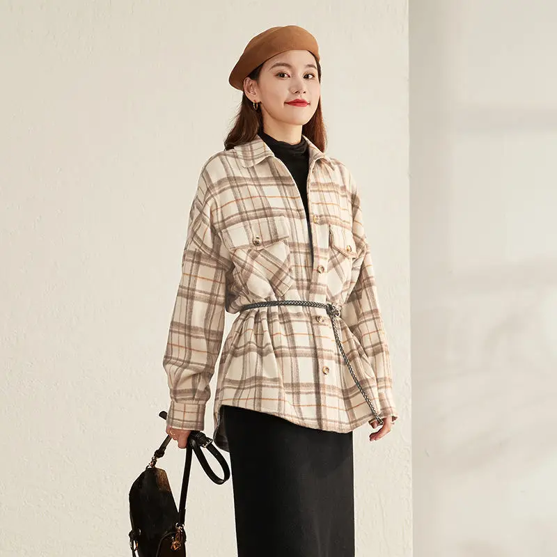 

Autumn Women's New Style 2020 Plaid Shirt Women's Long Sleeve Jacket Fashion Oversize All-match Shirt