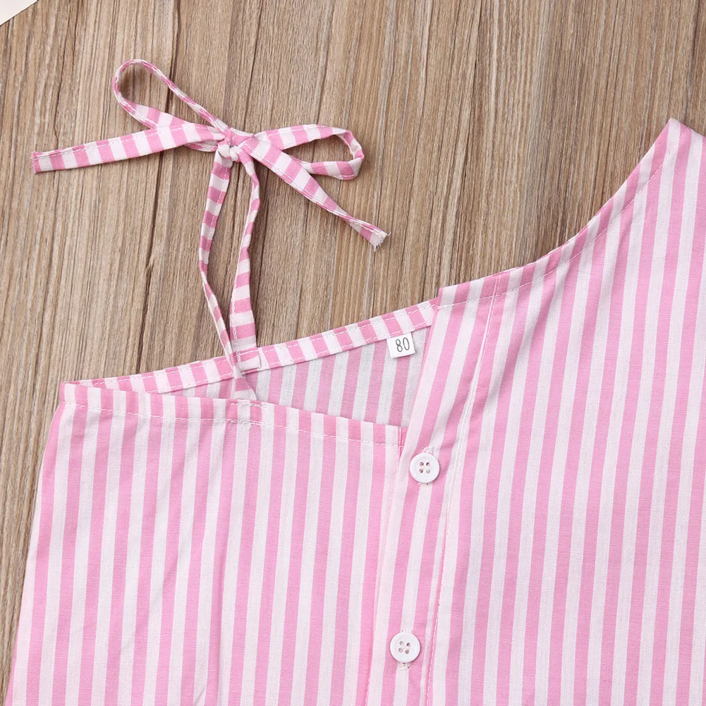 Toddler Kid Off Shoulder Top Casual Stripe Blouse
