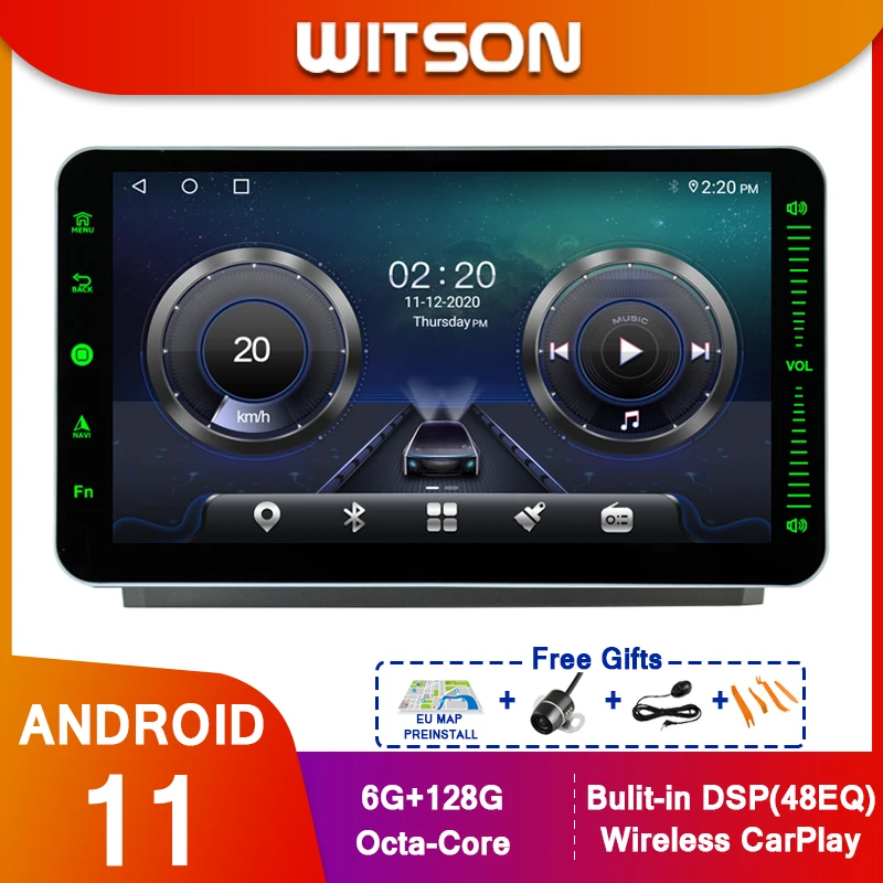 Witson Android 11 Car Gps Dvd Autoradio Multimedia Per 2007-2012 Grande Punto Linea Fiat Vecchio Punto Telaio Grigio