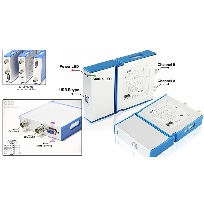Новый OSCH02 OSCH02M 2 CH USB ПК виртуальный цифровой осциллограф 100 МГц 1 Гвыб/с логический