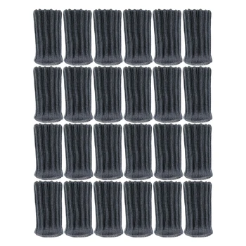 

24pcs Caps Reusable Floor Protector Thicken Double-layer Round Bottom Elastic Chair Leg Socks Knitted Non Slip Furniture Cover