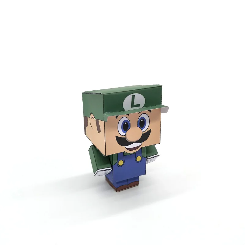 No-glue Super Mario Bros Luigi Складная Милая 3D бумажная модель бумажного ремесла Аниме Фигурка DIY Cubee для детей и взрослых игрушки для рукоделия CS-014