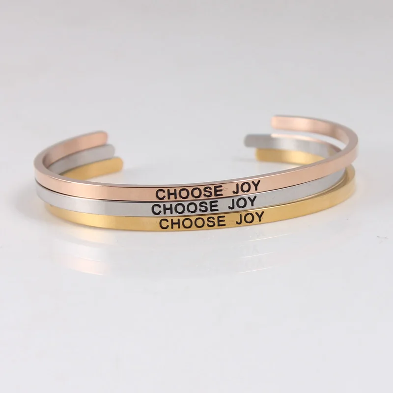 Выберите Joy Mantra браслет из нержавеющей стали для мужчин и женщин с надписью