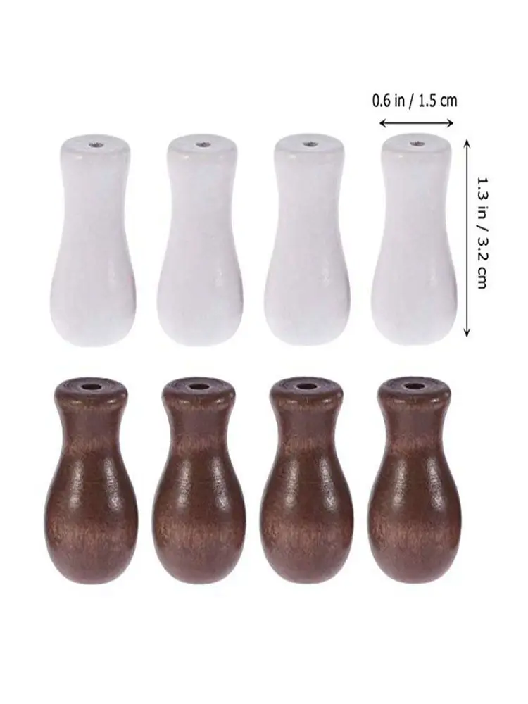 

8pcs Window Blinds Wood Cord Knobs/Tassels Cord Wooden Hanging Ball Blind Small Pendants DIY Home Decoration 4 White+4 Brown