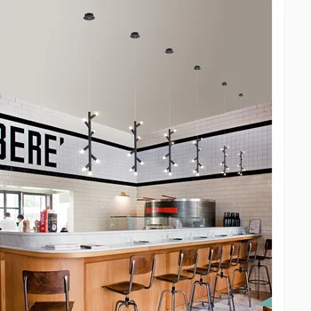

Nordic Modern Creative Personality Branch LED Chandelier Restaurant Bedroom Clothing Store Decorative Lighting LED Bulbs Iron AC