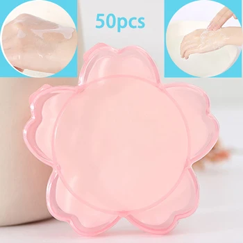 

50PCS Disposable Boxed Soap Paper Pink Cherry Flower Shape Hand Washing Soap Scented Slice Sheets Mini Soap Paper Wholesale