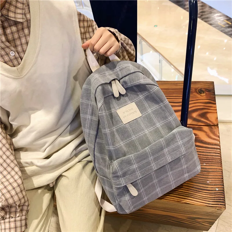 Hocodo xadrez mochila feminina estudante bonito mochila