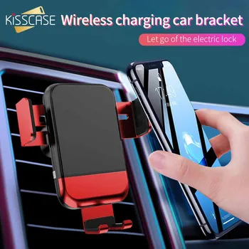 

KISSCASE Phone Holder Car Wireless Charger 10W Fast Charging For Samsung S10 S8 Note10 Plus S9 Note10 Phone Holer Mobile Stand