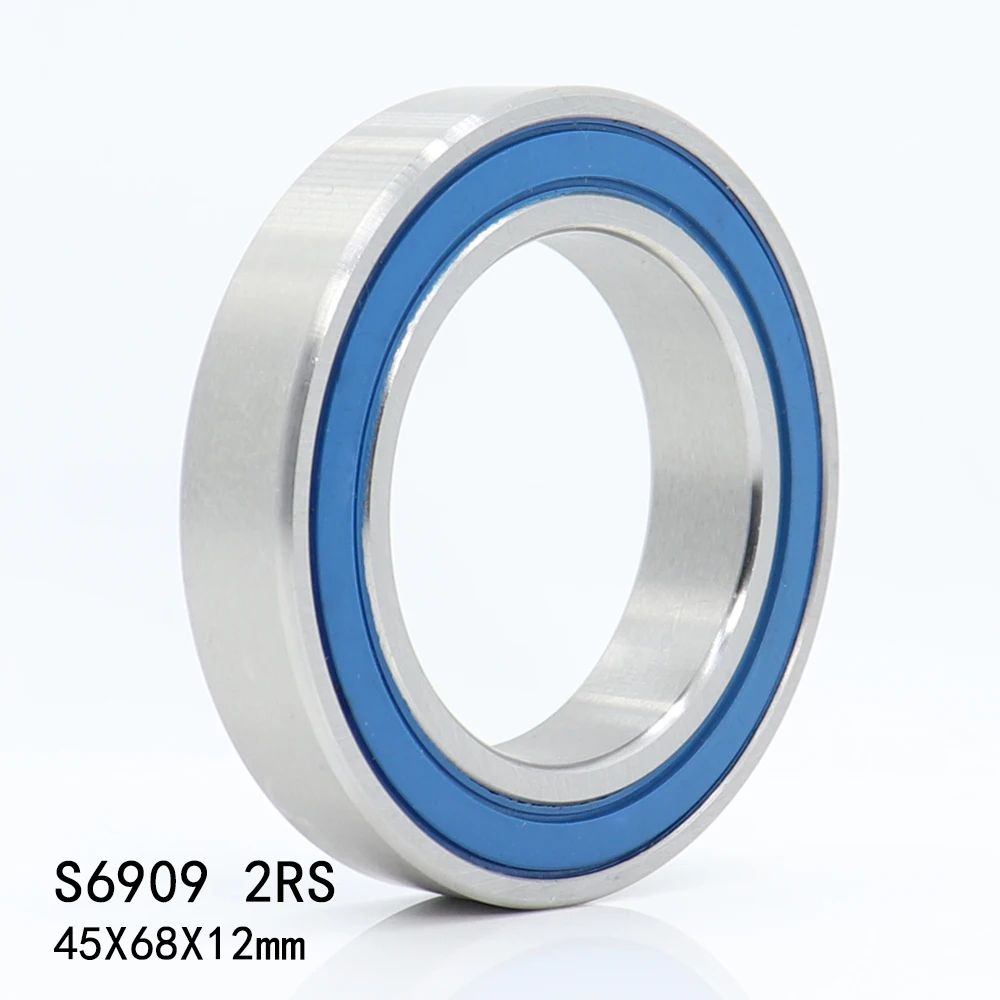 6909 스테인리스 스틸 볼 베어링, S6909RS 베어링, 45x68x12mm, 440C, 2 개