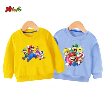 

children cute sweatshirt hoodie children Sweatshirts funny super mario autumn winter baby girl sweatshirt Sweater Casual Clothes