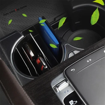

Yimaautotrims Front Seat Cup Holder Water Bottle Support Cover Trim Fit For Mercedes-Benz GLE GLS Gle320 450 2020 Interior Kit