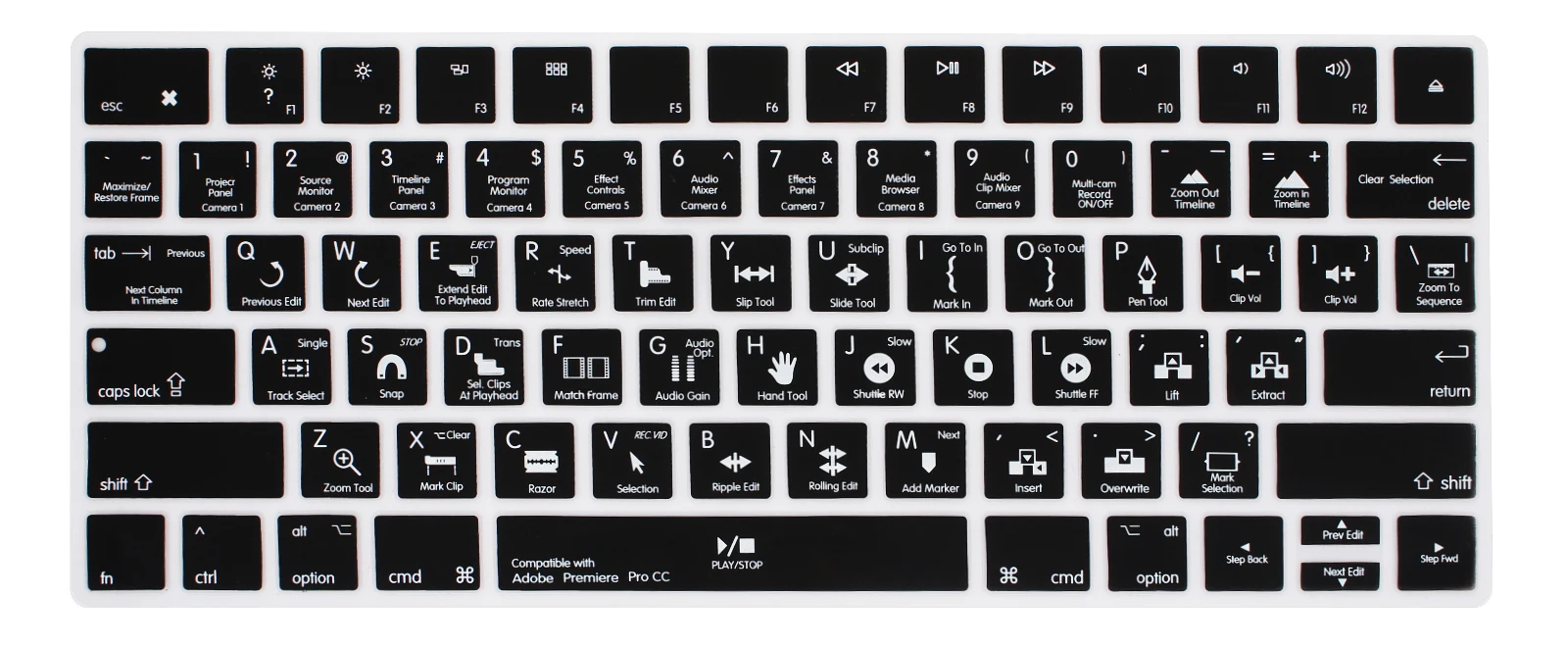 

HRH Premiere ProCC Hotkeys Functional Keypad Covers Shortcuts Silicone Keyboard Skin Protector For Magic MLA22B/A US Version