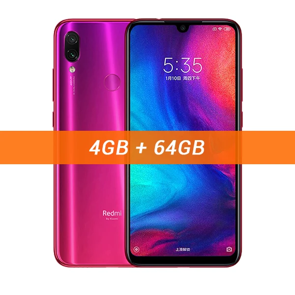 Red Xiaomi Redmi Note 7, глобальная версия, 4 Гб ОЗУ, 64 Гб ПЗУ, мобильный телефон Snapdragon 660, четыре ядра, 6,3 дюймов, 48 МП, двойная камера, 4000 мАч, FCC CE - Color: Red