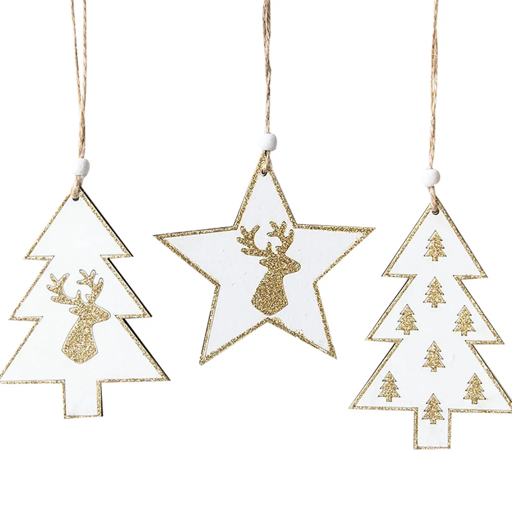Креативные рождественские украшения орнаменты олень Звезда Сердце Рождественская елка подвесные Подвески рождественские украшения для дома