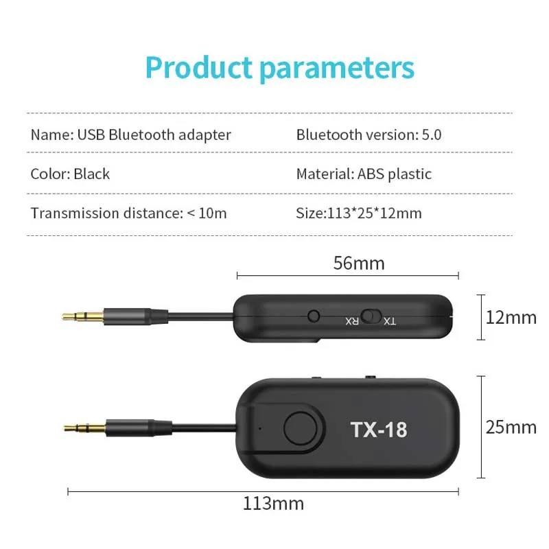 tebe 2 In 1 Bluetooth 5 0 Receiver Transmitter Wireless Audio Adapter Support APTX APTX LL 3 5mm AUX Jack for Car TV Headphones