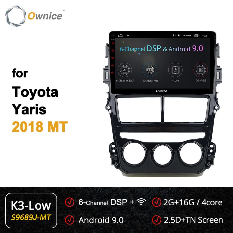 Owice Android Авто 2 Din Автомобильный Радио dvd-плеер для Toyota Yaris MT AT автомобиль 2.5D экран Поддержка obd2 мультимедиа 4G DSP