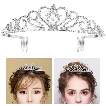 

2pcs Wedding Bridal Rhinestone Tiara / Crown / Hairband / Hair Loop with Small Comb (Sliver)
