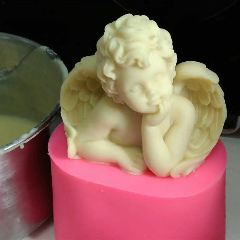 Силиконовая форма 3D Ангел свеча форма для DIY свеча мыло изготовление торта украшение инструмент для выпечки хлеба формы свеча модель