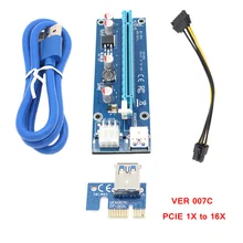 Mining GPU Card Riser VER 007C PCIE 1X To 16X Express Graphics Card Adapter USB 3.0 Miner Stable 6pin Power Supply Cable 10pcs G Mining GPU Card Riser VER 007C PCIE 1X To 16X Express Graphics Card Adapter USB 3.0 Miner Stable 6pin Power Supply Cable 10pcs G
