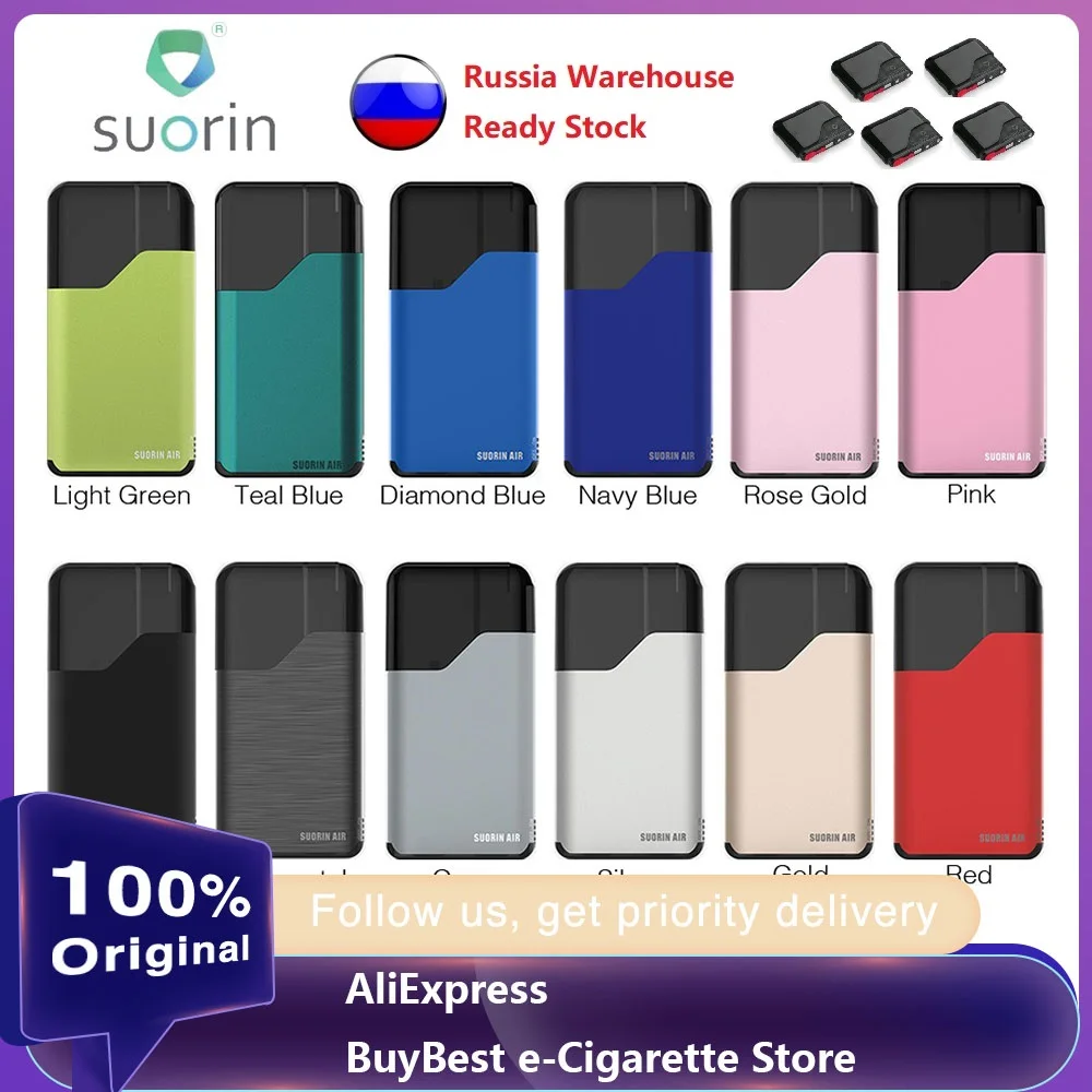 Skup Zestaw startowy Suorin Air z wbudowaną baterią 400mAh i pojemnikiem o pojemności 2ml cechy lampka kontrolna i uzupełnianie Vaping e cigs