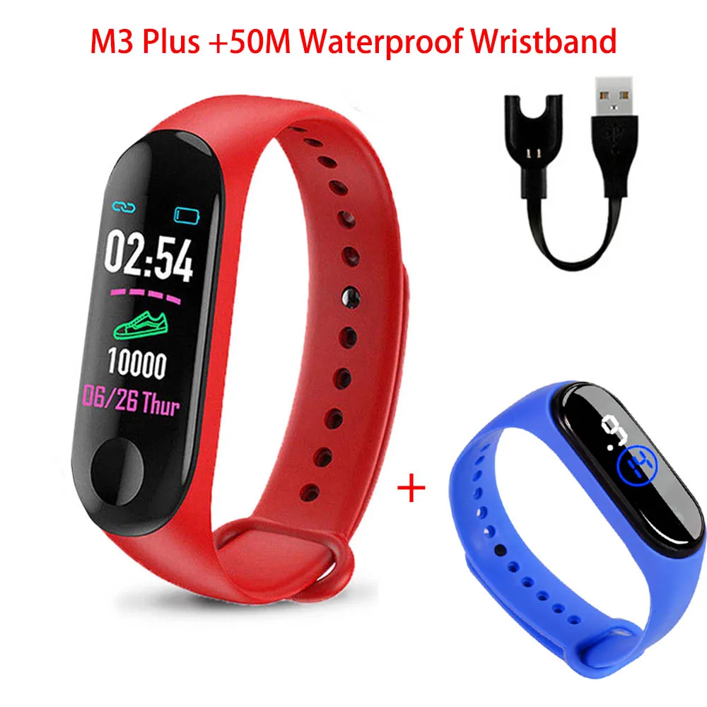 as the show M3 Plus, умный Браслет M3Plus, Bluetooth, смарт-браслет, фитнес-трекер, пульсометр, активность, смарт-браслет, 50 м, водонепроницаемый браслет - Цвет: as the show