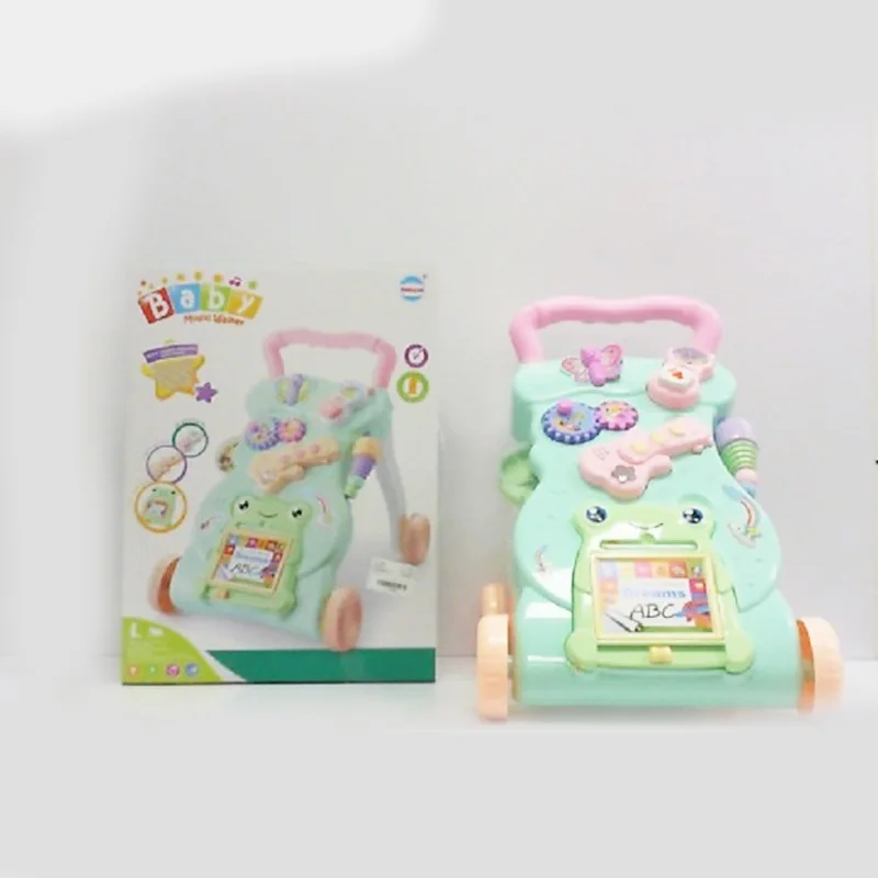 Тележка для ходунков для детей 0-2 лет, многофункциональная детская игрушка-ходунок с музыкальной регулировкой скорости