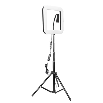 

D35 11 Inch LED Square Fill Light 3 Gear Adjustment Fill Light Phone Tripod Retractable Phone Holder