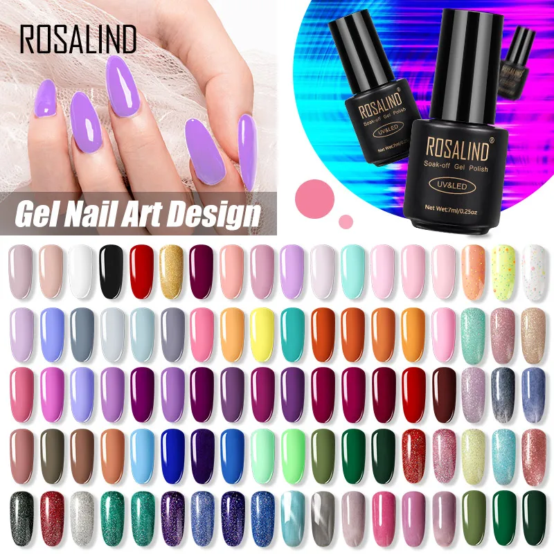 ROSALIND 7ML Nail Polish Gel Varnish Hybrid UV For Manicure Off Gellak White Prime Nail Art gel Extension nail polish