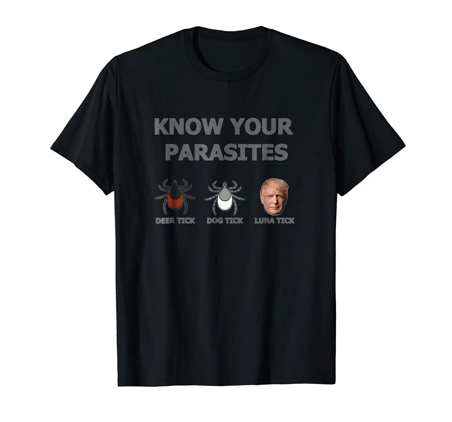 Know Your Parasites Anti Trump Funny Black T-Shirt S-3Xl Free Style Tee Shirt | Мужская одежда