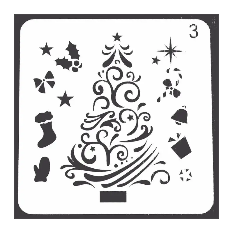 

Christmas Stencils Template Reusable Plastic Craft for Art Drawing Painting Spra