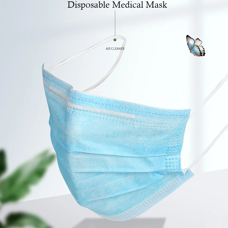

50pcs Disposable Mask Prevent Flu Infection 3-layer Filter Mask Protection Antibacterial And Antivirus Hospital Disposable Masks