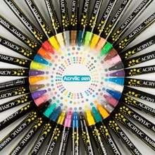 Haile – marqueurs acryliques Pastel à double pointe, 12/24/36 couleurs, stylos de peinture artistique, surligneur pour roche, Graffiti, bois, métal, papeterie de bricolage