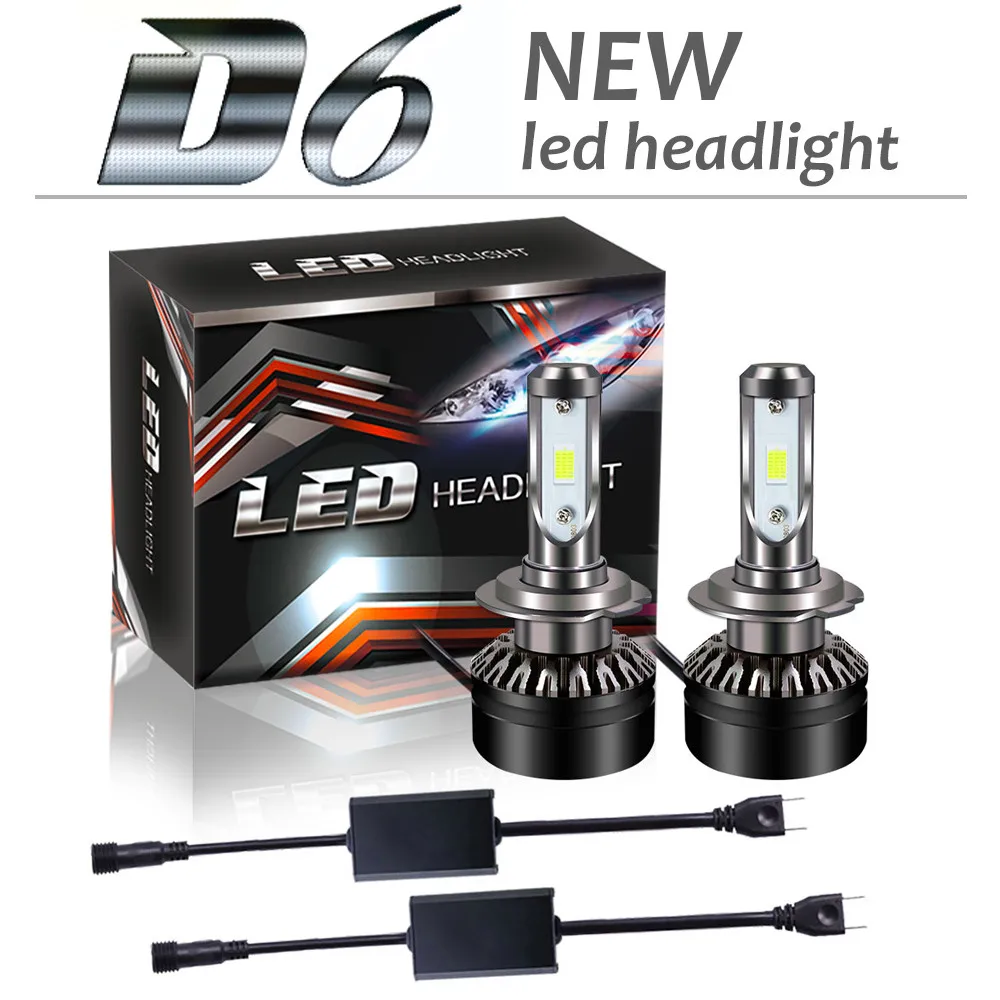 2pcs H7 H8 H11 H4 HB2 LED Car Headlight Fog Lamp 60W 10000LM 6000K Head Light Kit Waterproof Automobile Bulb | Автомобили и
