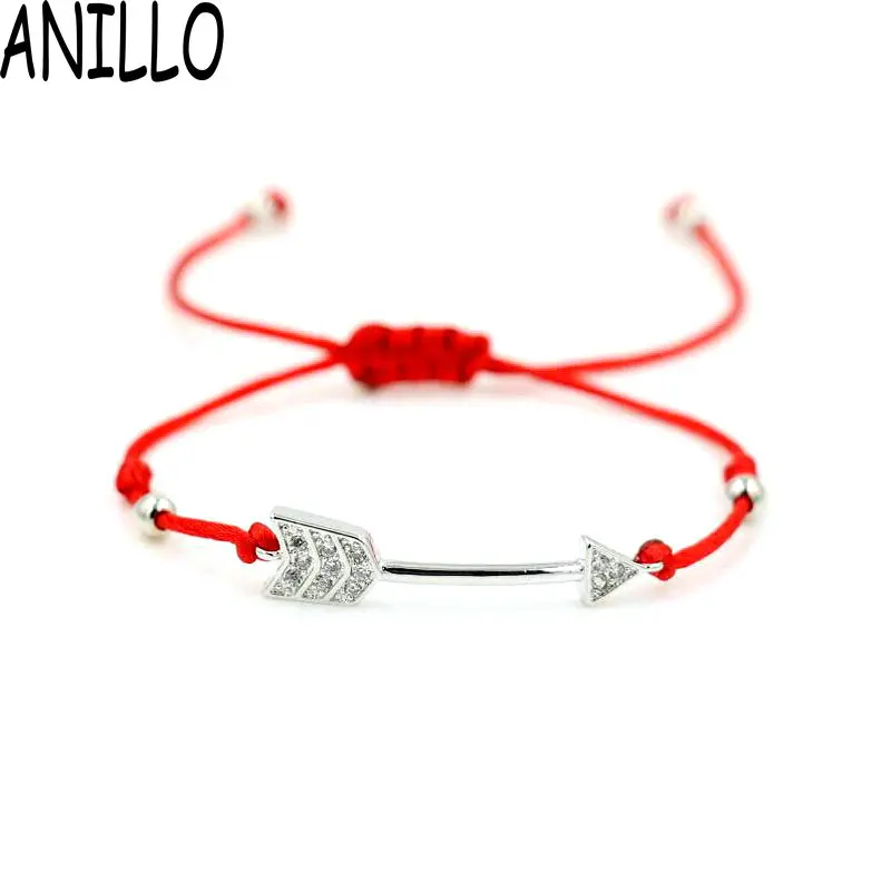 ANILLO Women Arrow Charm Bracelet Lovers Lucky Red Thread String Bracelets Couple Adjustable Jewelry Rope Braided Gift