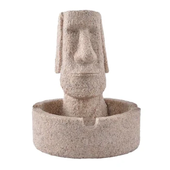 

1PC Round Cigarette Ashtray Tabletop Stone Figurine Crafts Ashtray Desktop Smoking Ash Tray Creative Home Decoration