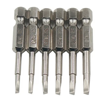 

6pcs S2 50mm Steel Magnetic Triangular Head Screwdriver Tip 1/4 Hexagon Shank
