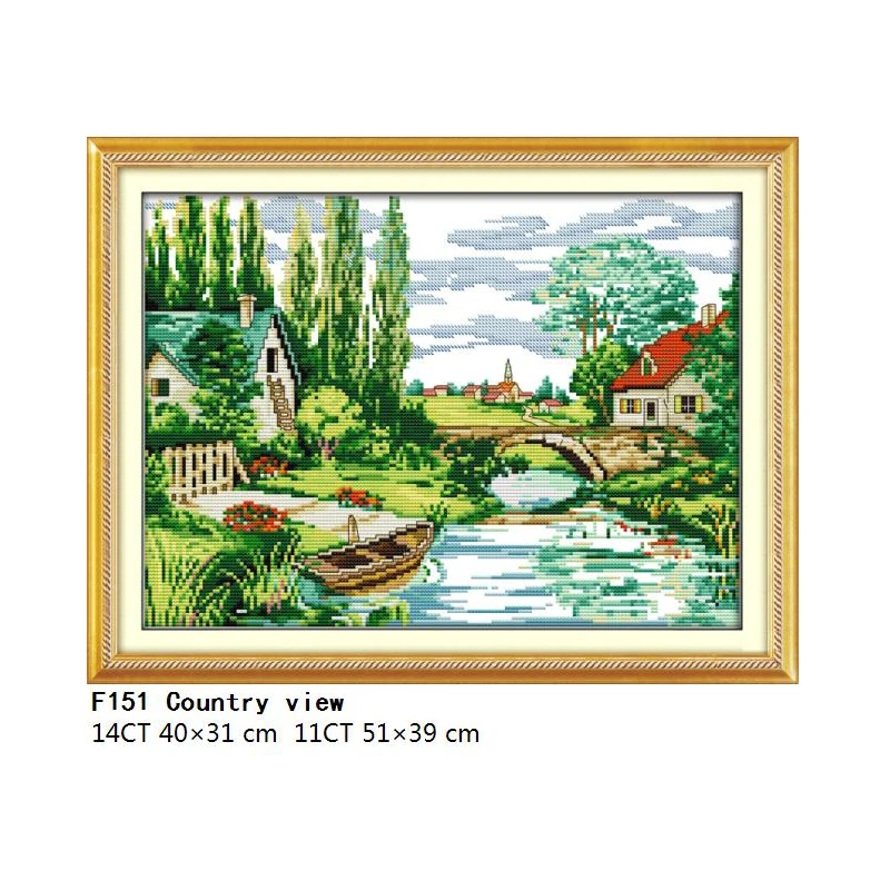 Cross Stitch F151 Вид страны штампованные Наборы для вышивания крестиком 11CT 14CT Счетный Набор для вышивальные наборы для рукоделия ручной домашний декор - Цвет: Cross Stitch F151