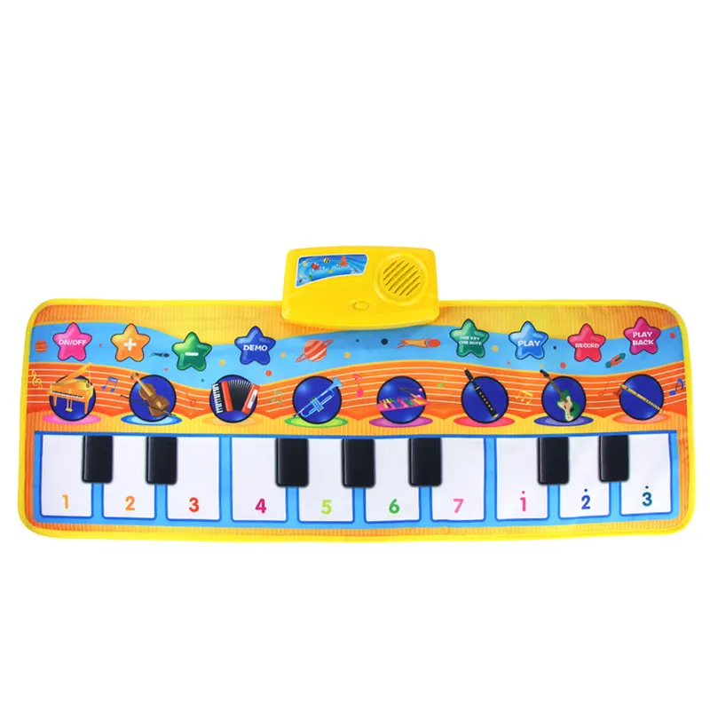 large size piano mat 80x28 см детский музыкальный игровой коврик для фортепиано многофункциональный с инструментом звук демонстрационные песни тканевый музыкальный ковер Развивающие игрушки для детей - Цвет: large size piano mat