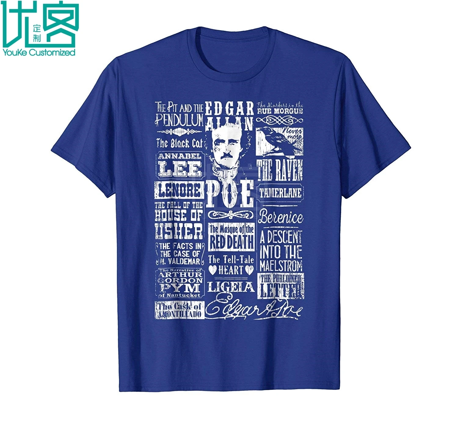 Edgar Allan Poe рубашка стихи цитаты Ворон словесная удивительный короткий рукав